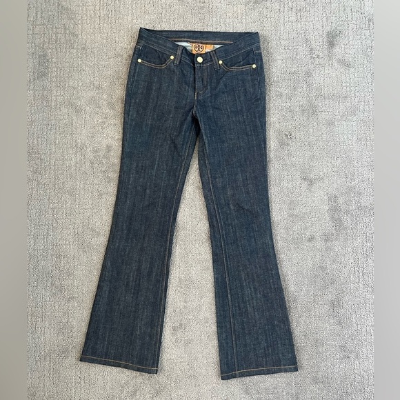Tory Burch New Rinse 400 Classic Tory Flare Leg Jeans - Picture 1 of 5